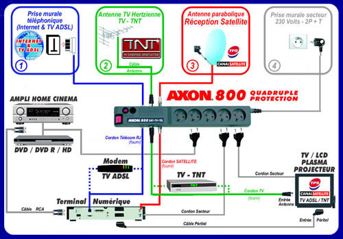 Schéma de branchement du AXON 800 avec la TNT