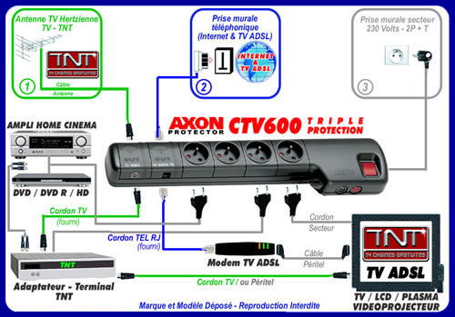 Schéma de branchement du CTV600 avec la TNT